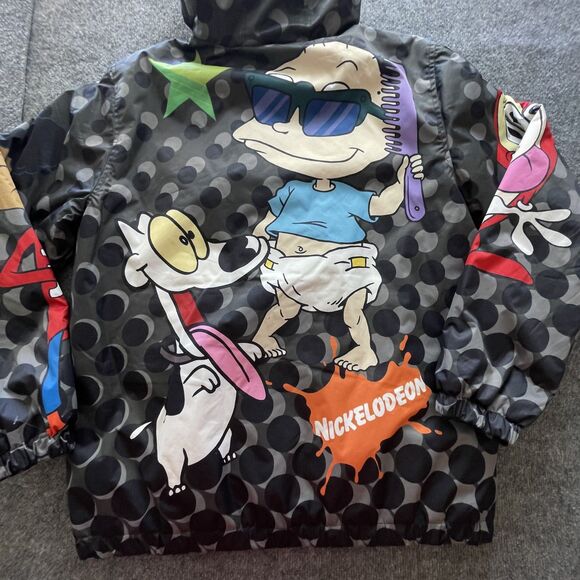 Members Only x Nickelodeon Jacket Menβs Large Black 90s Cartoon Rug Rats Arnold - Picture 11 of 13